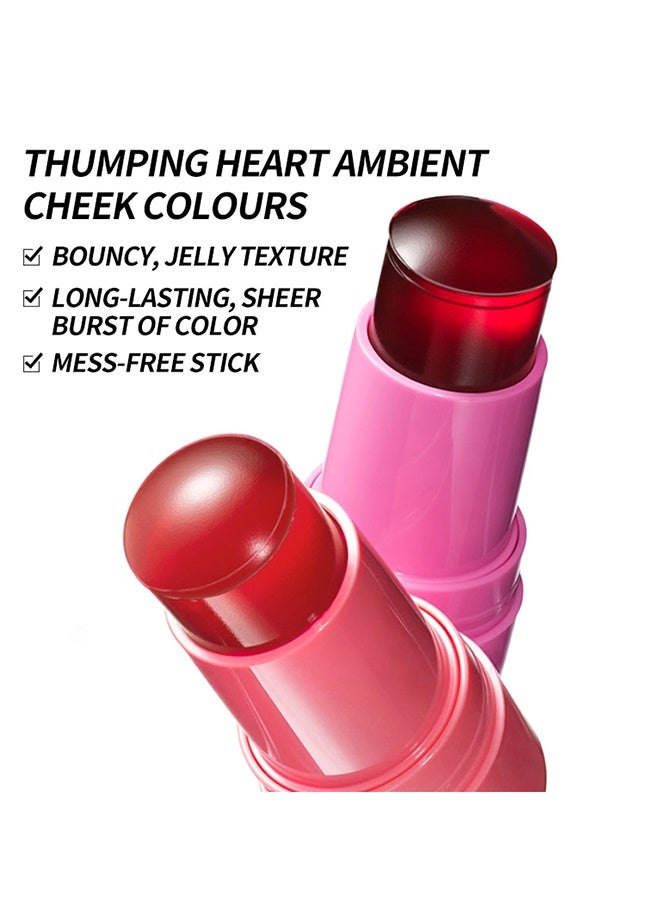 فايبلي عصا أحمر خدود بودرة الجيلي، صبغة شفاه وخدود هلامية منعشة، عصا أحمر خدود للخدود، عصا أحمر خدود هلامية، تدوم طويلاً وغير لاصقة، خالية من البارابين #04 - Image 3